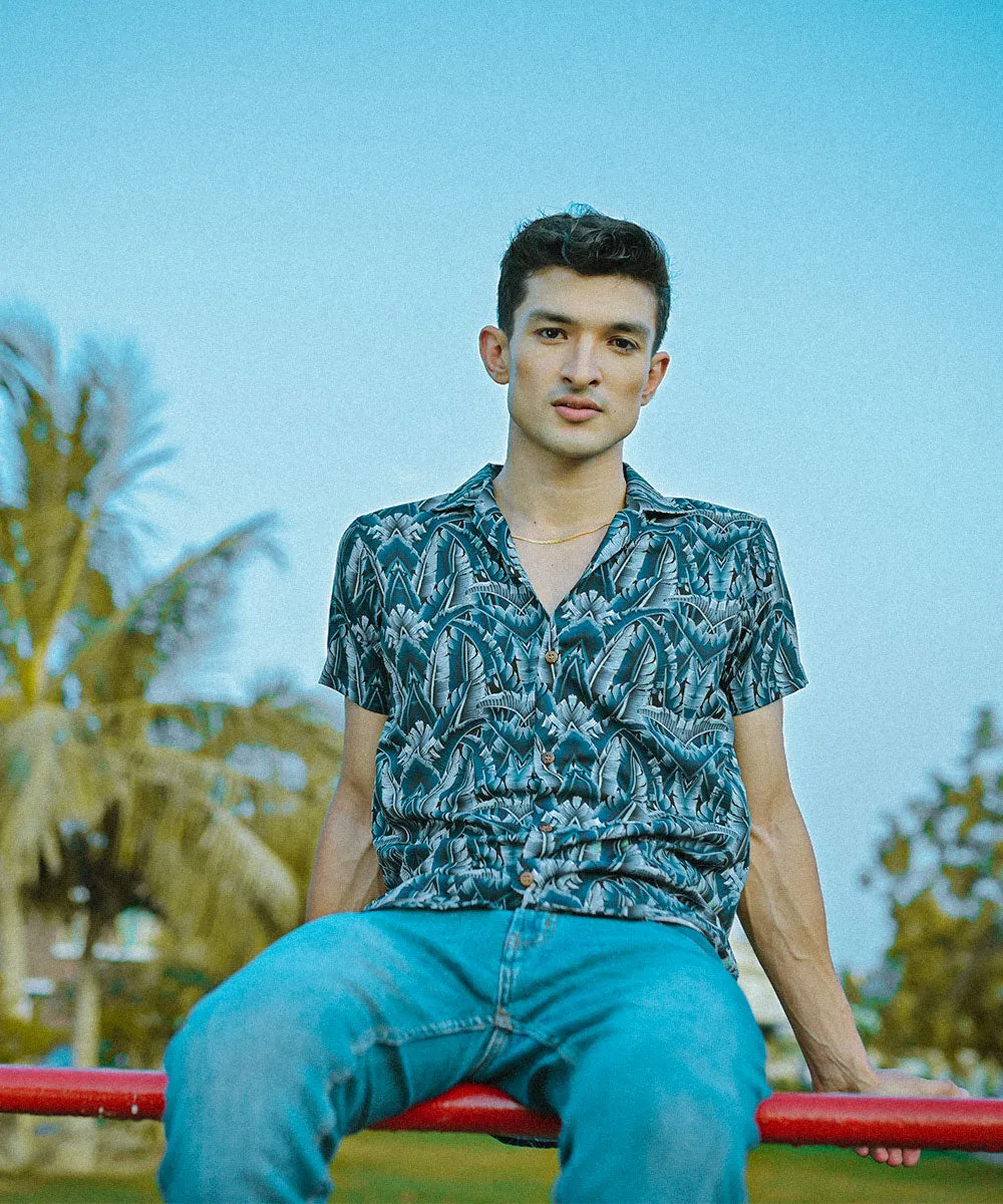 The Swing | Digital Printed Cuban Collared Shirt | Weave Wardrobe