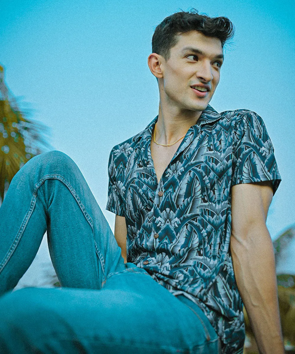 The Swing | Digital Printed Cuban Collared Shirt | Weave Wardrobe