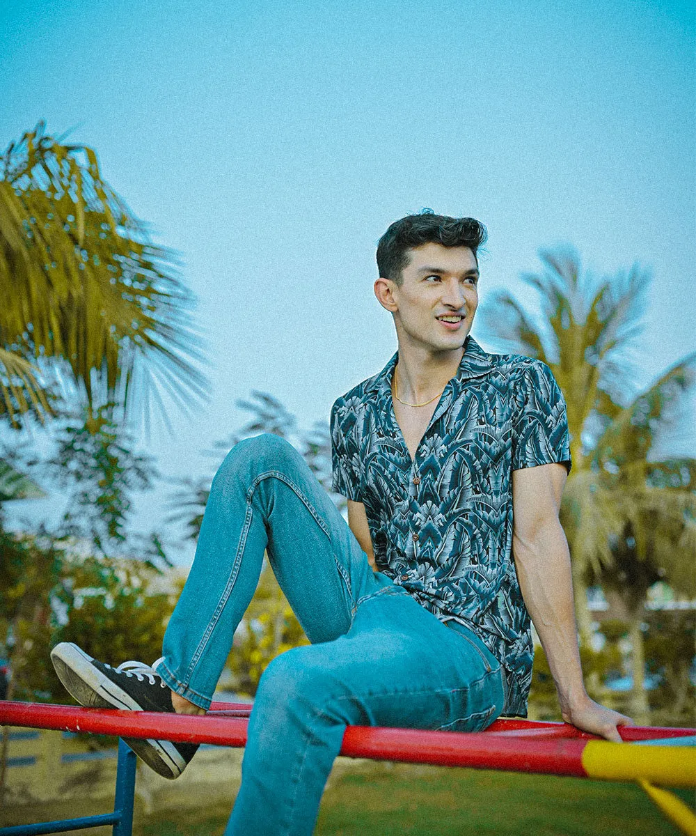 The Swing | Digital Printed Cuban Collared Shirt | Weave Wardrobe