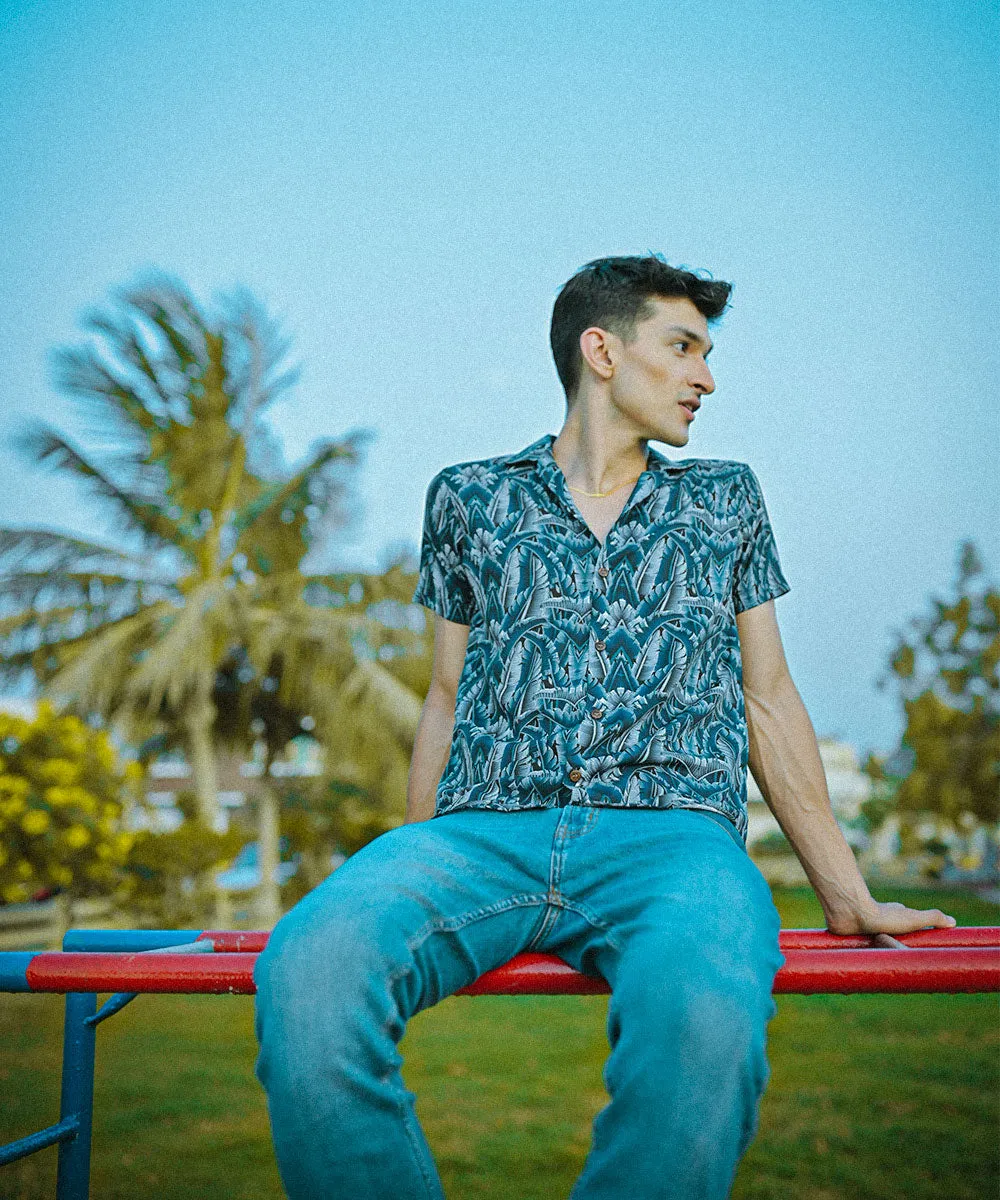 The Swing | Digital Printed Cuban Collared Shirt | Weave Wardrobe