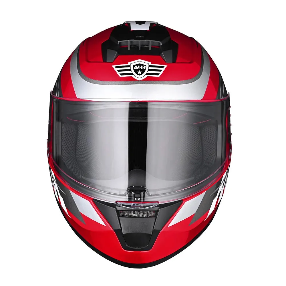 TheLAShop Motorcycle Helmet RUN-F3 Full Face Helmet DOT Red