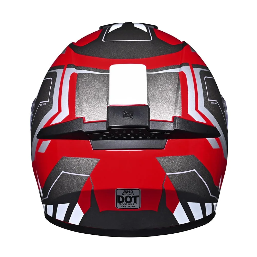 TheLAShop Motorcycle Helmet RUN-F3 Full Face Helmet DOT Red