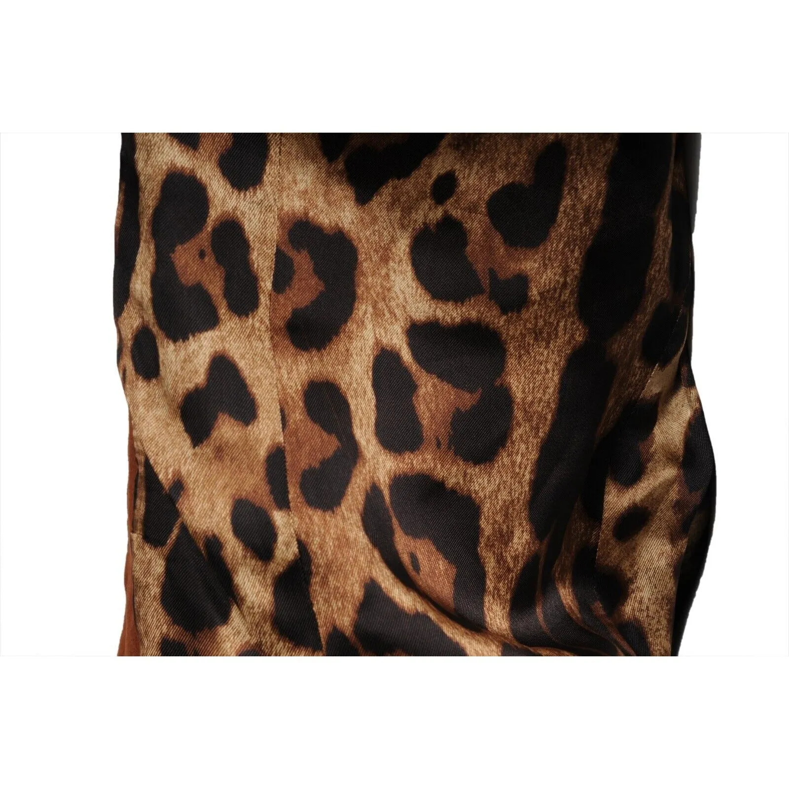 Trucker Jacket Size US 8 IT 42 Brown Suede Leopard Western