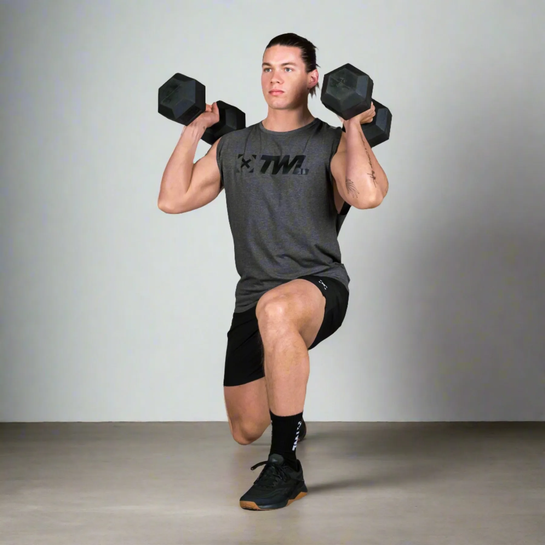 TWL - Everyday Muscle Tank - CHARCOAL MARL/BLACK