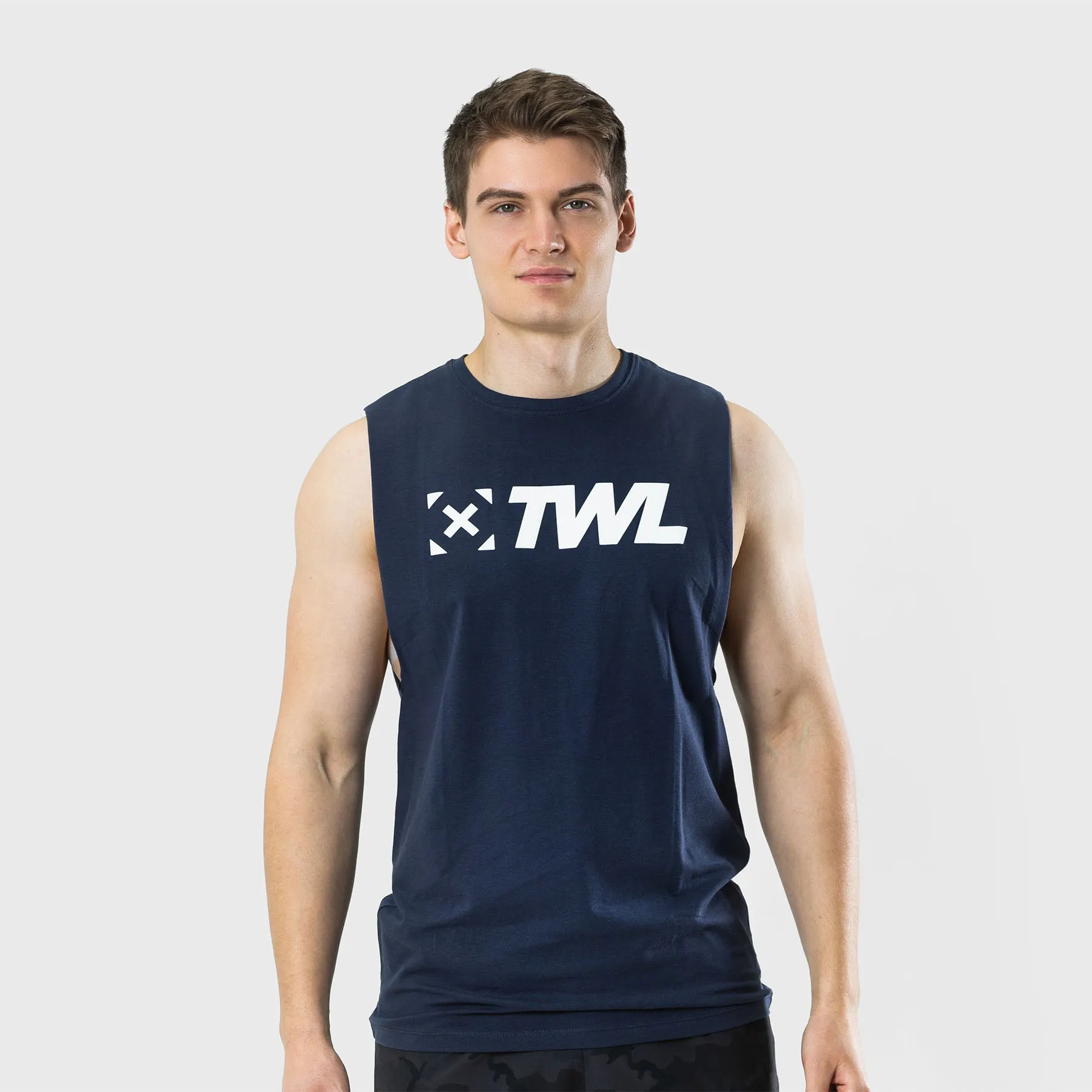 TWL - EVERYDAY MUSCLE TANK - MIDNIGHT NAVY/WHITE
