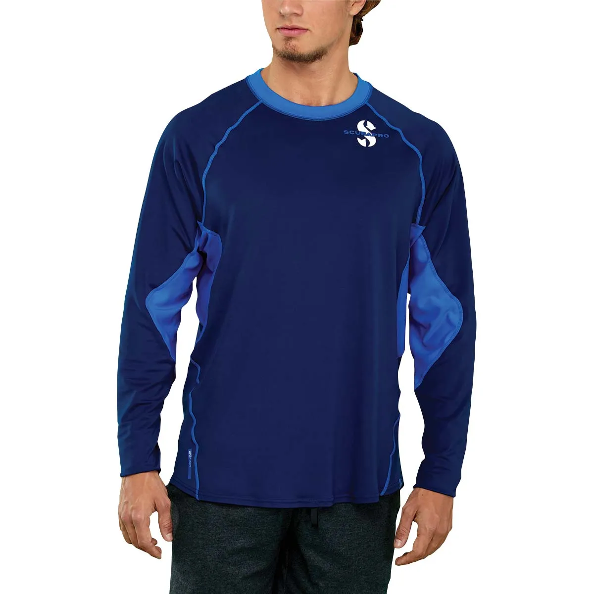 Used ScubaPro Aegean Rash Guard Mens, C - Flow, Long Sleeve (UPF50)