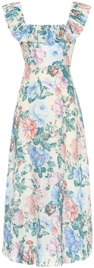'Verity' Floral Linen Dress