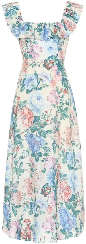 'Verity' Floral Linen Dress