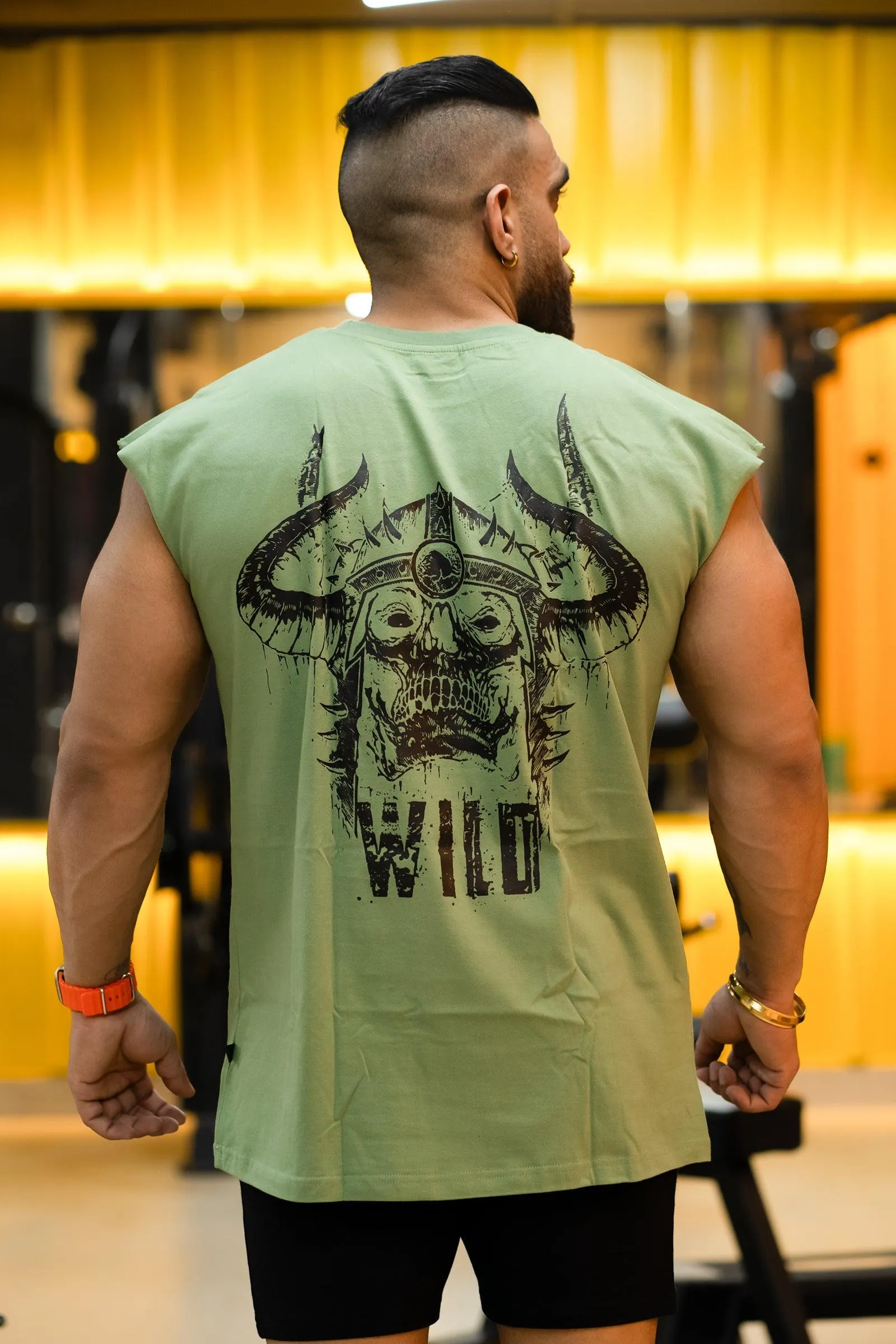 WILD DEVIL "PREMIUM VINTAGE" MUSCLE TEE (DARK SEA GREEN)