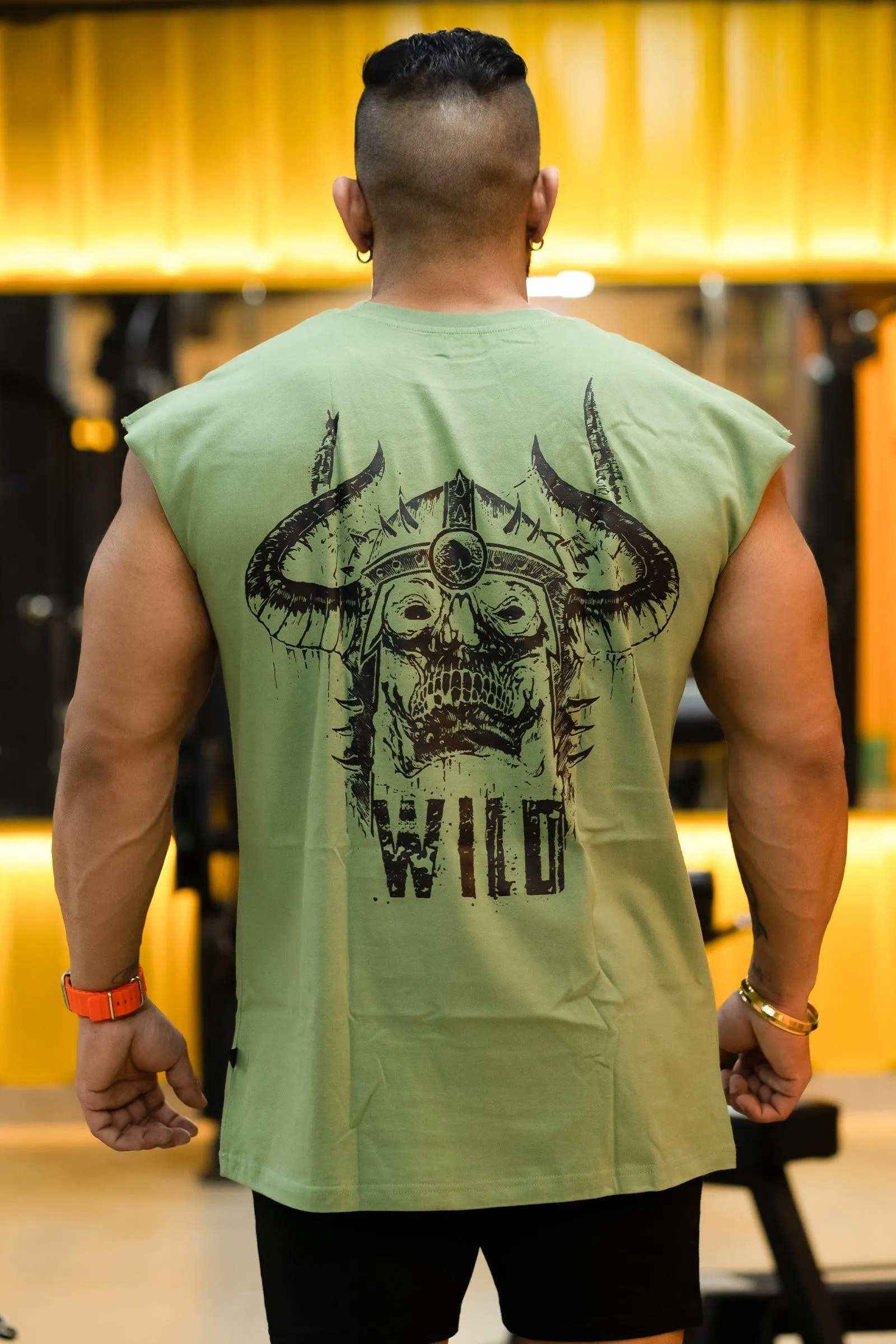 WILD DEVIL "PREMIUM VINTAGE" MUSCLE TEE (DARK SEA GREEN)