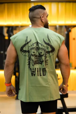 WILD DEVIL "PREMIUM VINTAGE" MUSCLE TEE (DARK SEA GREEN)