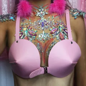 Women's Leather Adjustable Bra